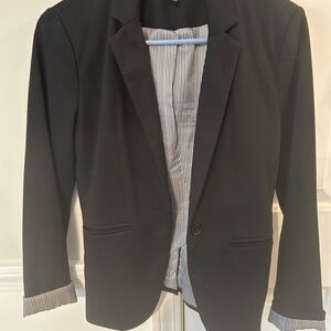 Forever 21 Black Blazer with Striped Lining